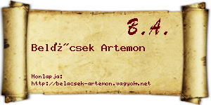Belácsek Artemon névjegykártya